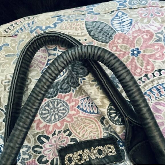BONGO Pink & Gray Floral Boho Canvas Shoulder Handbag Size OS - Picture 15 of 15